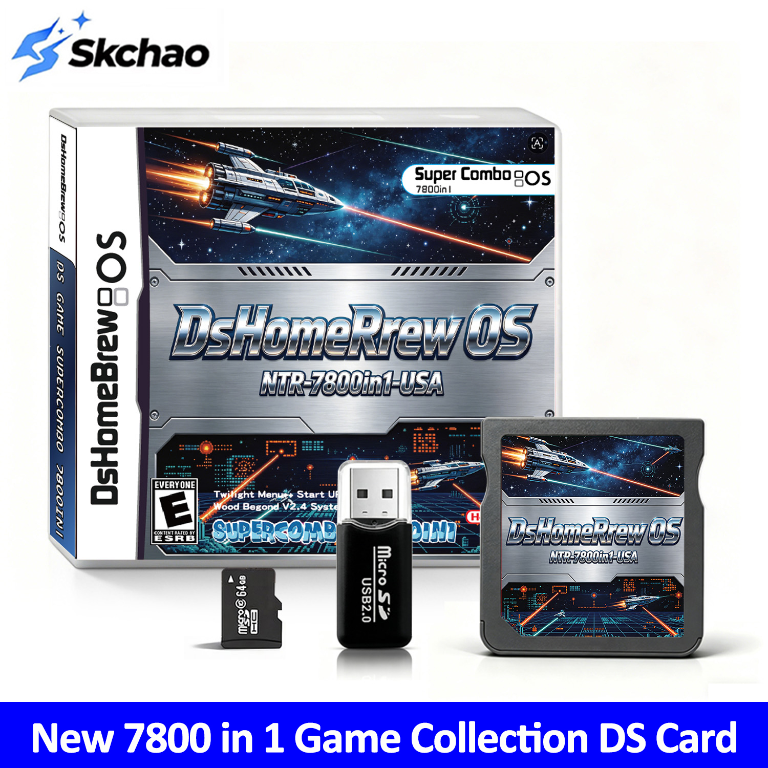 Gaming Console Vintage - 7800 in 1 DsHomeBrew Flash Card