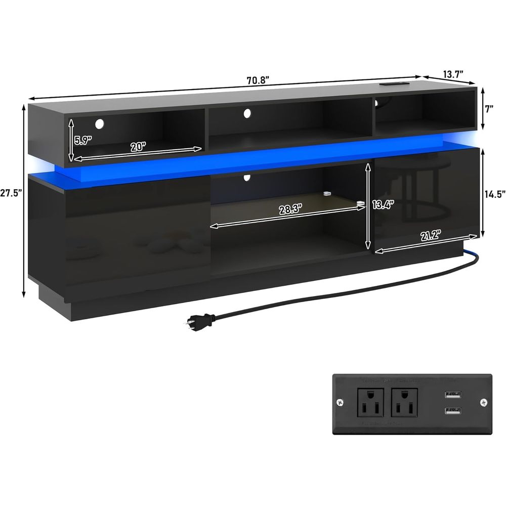 LED TV Stand for 80 Inch TV, M – Gaming Console Tv Stand Bewertung und Preis