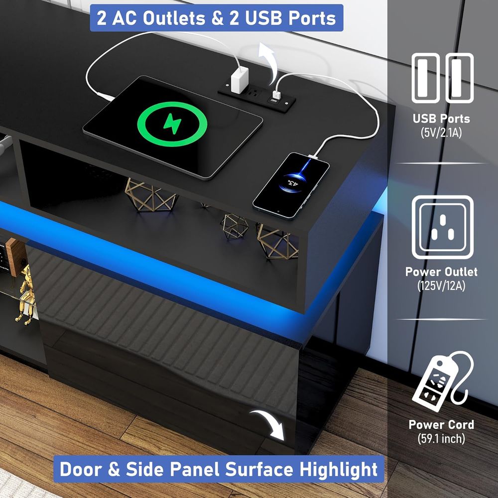 LED TV Stand for 80 Inch TV, M – Gaming Console Tv Stand Bewertung und Preis