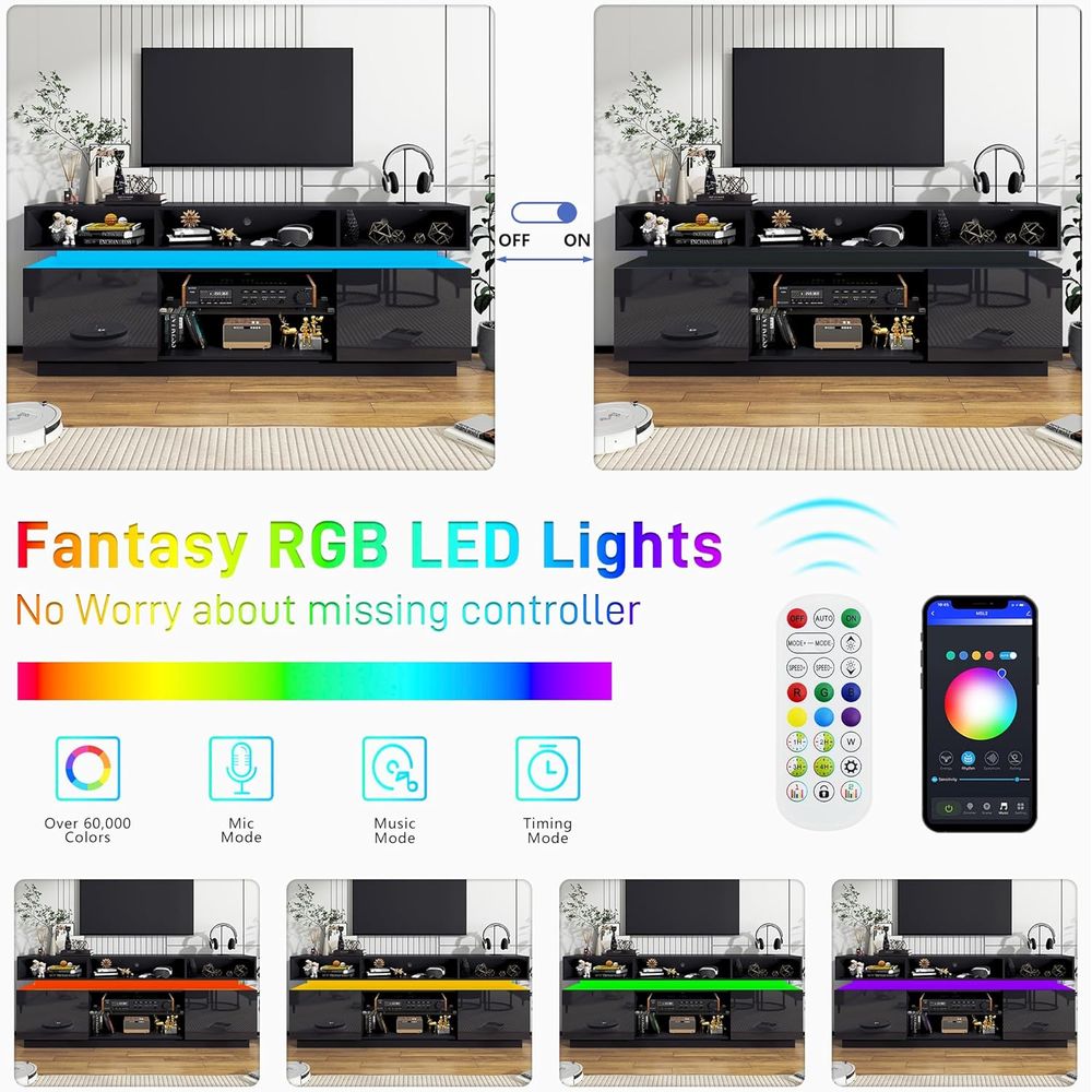 LED TV Stand for 80 Inch TV, M – Gaming Console Tv Stand Bewertung und Preis