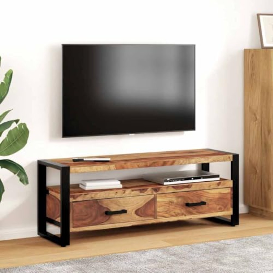 Solid Wood Acacia TV Stand 47. – Gaming Console Tv Stand Bewertung und Preis