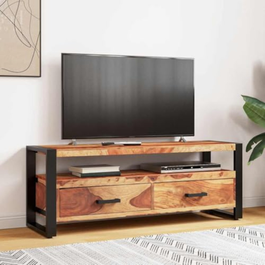 Solid Wood Acacia TV Stand 47. – Gaming Console Tv Stand Bewertung und Preis