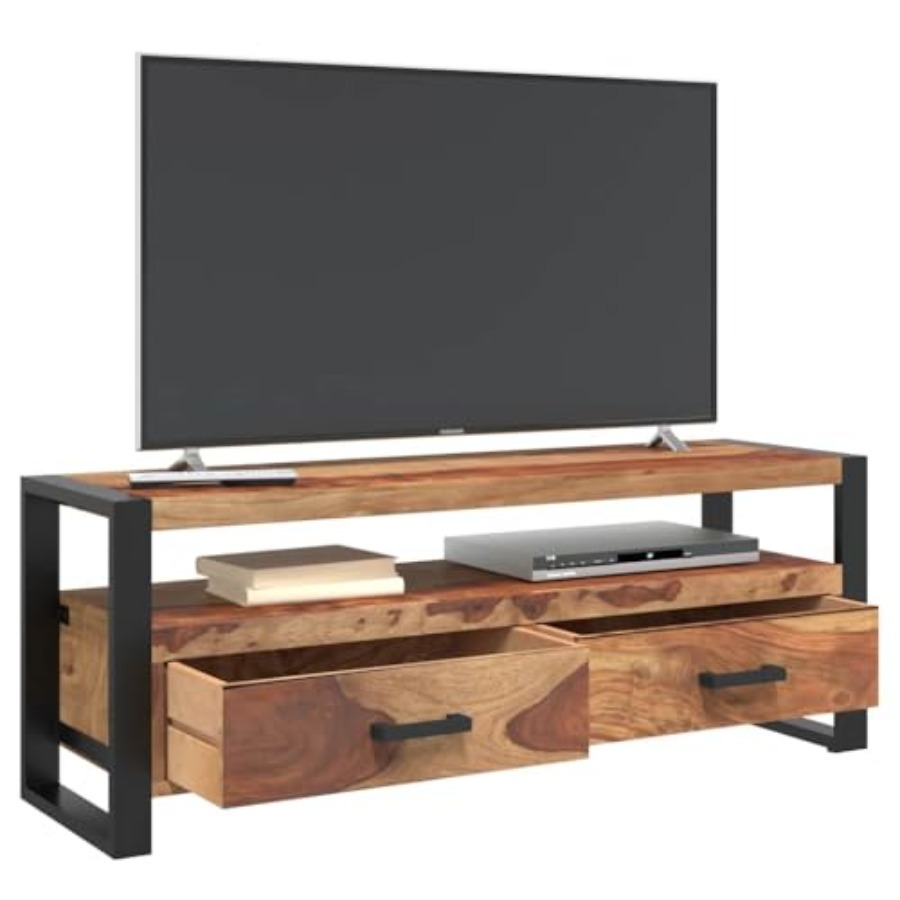 Solid Wood Acacia TV Stand 47. – Gaming Console Tv Stand Bewertung und Preis
