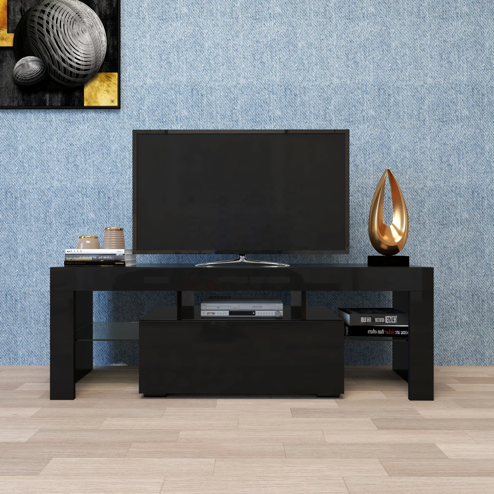 #Black TV Stand with LED RGB L – Gaming Console Tv Stand Bewertung und Preis